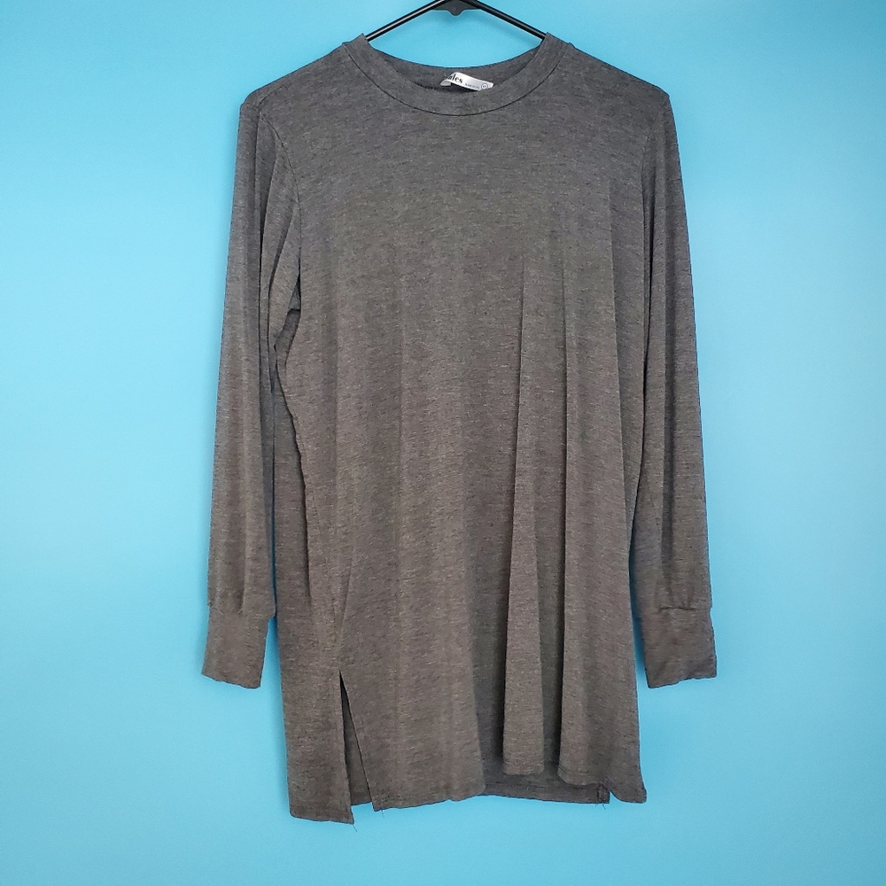 Azules Long Sleeve Tunic Size Small Gray